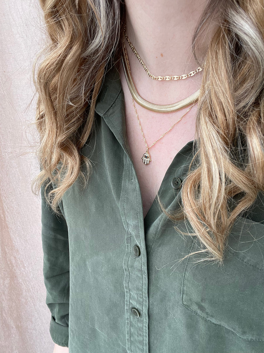 ★手元在庫割引★SCALETTO★Snake Chain Back Tooth Necklace Snake_chain_necklace_GOLD.jpg?